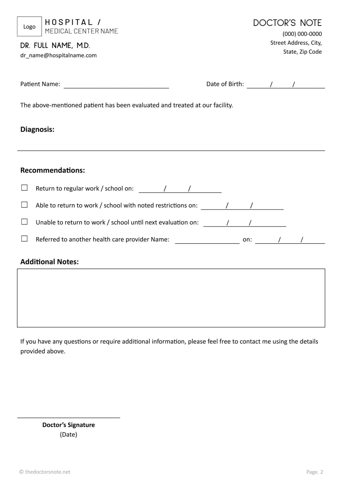 How to Make a Doctor's Note: 8 Steps (with Templates) - TDN