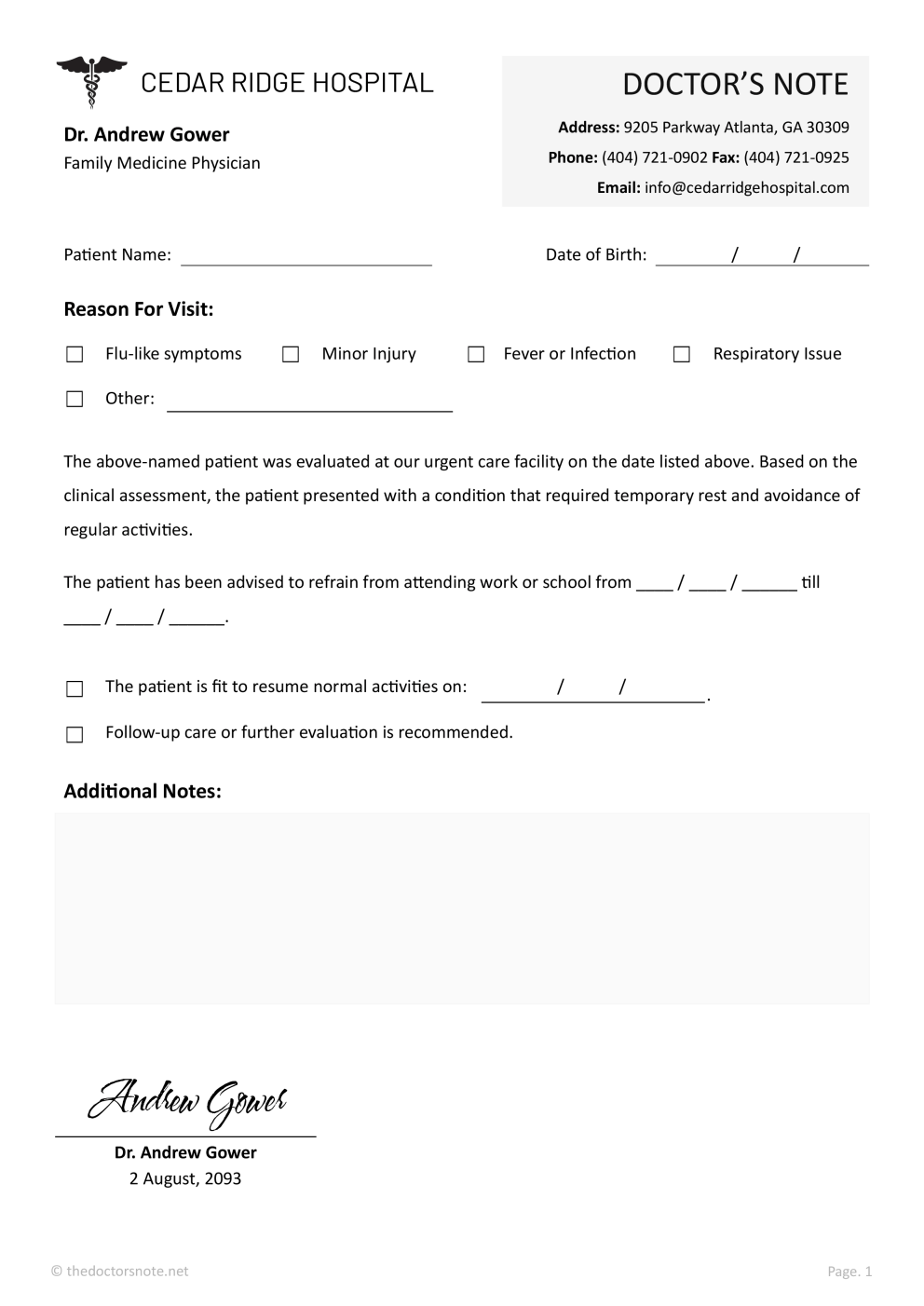 What Does a Doctor’s Note Look Like? – Thedoctorsnote.net